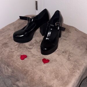 Black Platform Mary Jane Shoes